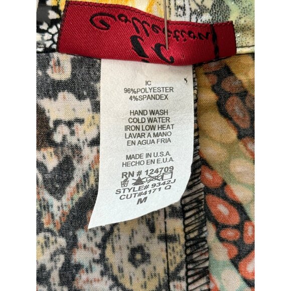 IC Collection Womens Button Up Top Jacket Abstract Print Art Shiny Retro Size M - Picture 7 of 7